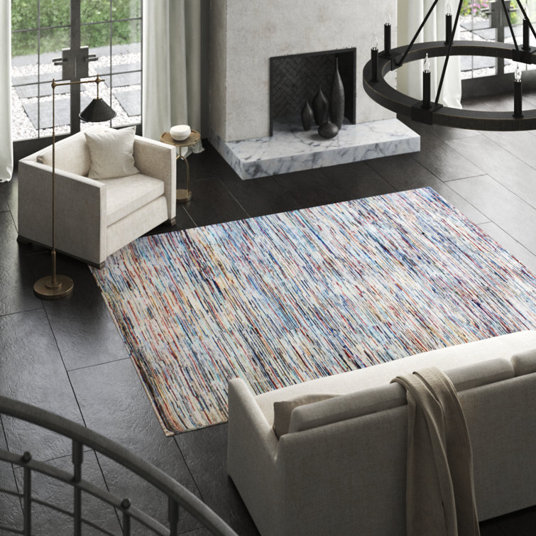 Landry & Arcari Rugs and Carpeting Wool Abstract Area Rug in Gray Perigold